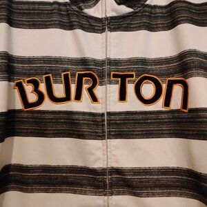 Men's White Vintage XL Burton Zippered Hoodie Y2K Snowboarding Streetwear